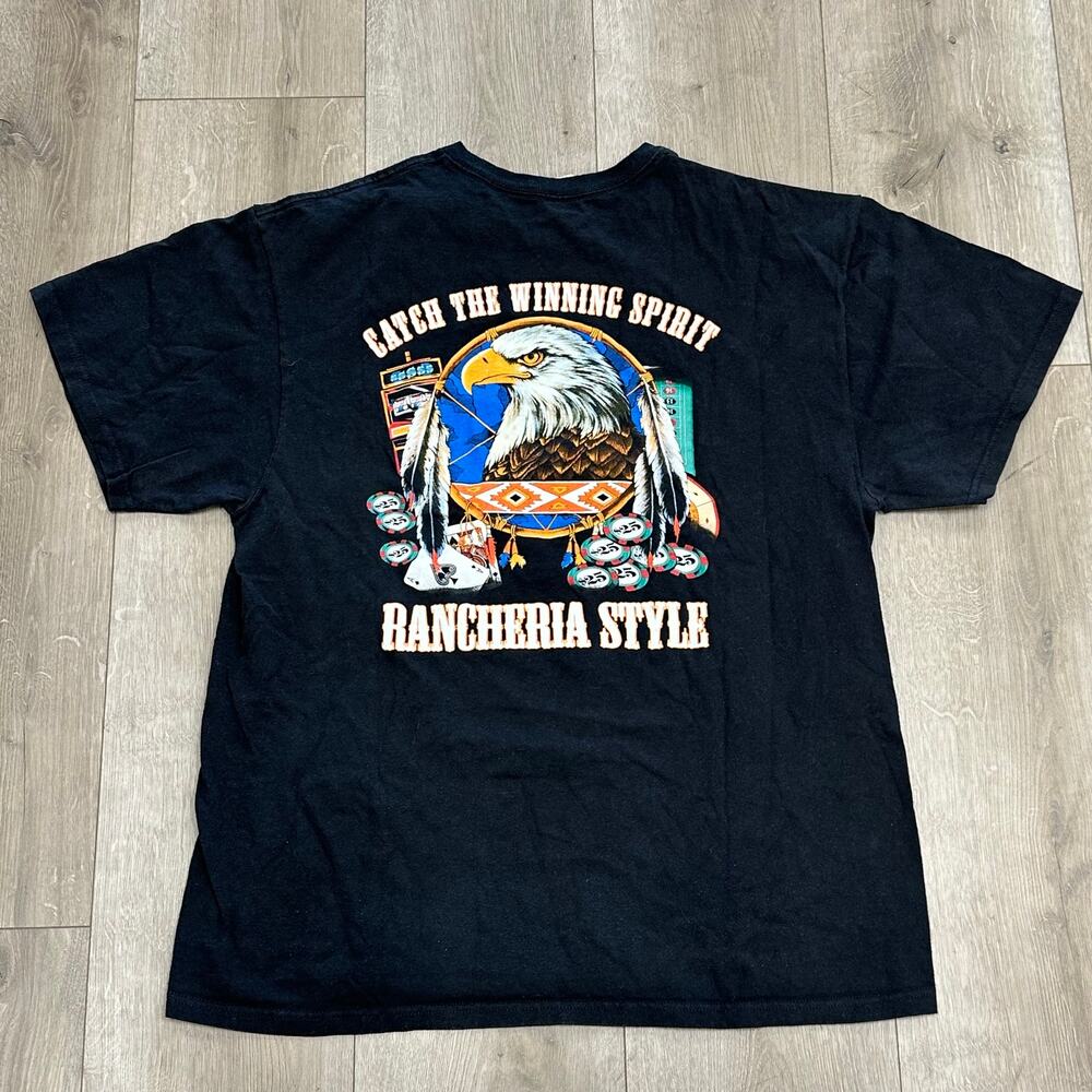 Jackson Rancheria American Eagle Spirit Tee T Shirt Black size XL B18